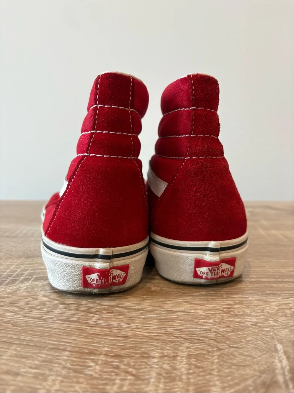 Vans Red High-Top Skate Sneakers with White Accents